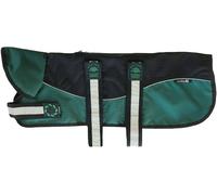 Animate Reflective Unpadded Harness Coat and Collar - Black and Green - Size 16" (41cm)