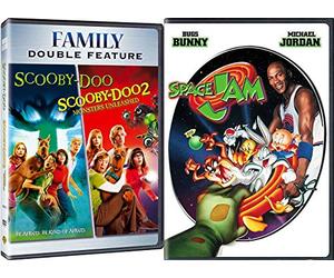 Animated Action Kids Scooby-Doo / Space Jam & Monsters Unleashed Bear Triple Feature Family 3 Movie Bundle
