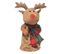 Animated Christmas Decorations - Musical Stuffed Reindeer Dancing Toy, Soft Festive Motion Feature for Boys Girls Holiday Parties Home Display, Christmas Plush Toys, Animated Holiday Accent