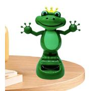 Animated Frog Figure - Frog Bobble Toy, Solar Doll | Bobblehead For Home Desk Dashboard, Dashboard Figurine Solar Powered, Car Ornament Bobblehead Figure, Dancer
