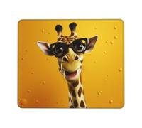 Animated Giraffe Wearing Glasses Print Mouse Pad Gaming Mouse Mat with Non-Slip Rubber Base Square Mouse Pad Waterproof Laptop Mouse Mat Washable Computer Mousepad for Home Office Work 8.3 x 10.3 in