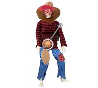 Animated Halloween Banjo Skeletons, Skeleton Musicians with Luminous, Fun, Playing Banjo Skeletons, Halloween Decoration Skeleton, Musician Figure for Haunted House Party, Indoor and Outdoor