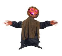 Animated Halloween Decoration Scary Sound Activated Ghoul Red Eye Moving Phantom Eerie Outdoor Hanging Animatronic, Ideal for Window Display Night Terrors Lawn Setup Door Greeting