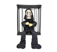 Animated Halloween Decorations - Sensor Skeleton Figure, Ghost Toy | Haunted House Dangling Skull Ghost Sound Controlled Props Yard Room Festive Terror Accessories Women Men Setup