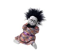 Animated Horror Doll with Electric Head Rise and Red, Yellow | Light Up Eyes with Laugh for Halloween Party Atmospheres Participatory Specters Figure Eerie Laughing