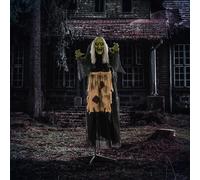 Animated Hunchback Witch Halloween Decoration - 160cm