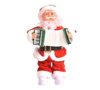 Animated Santa Accordion Toy 30cm Musical Christmas Decor, Dancing & Playing Music, Plush Outfit, Ideal for Xmas Tree, Home & Kids’ Gifts, Solve Boring Static Decor (Red, One Size)