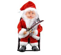 Animated Santa Claus - Sitting Christmas Decoration, Musical Violin Figurine | Holiday Home Ornament for Bedroom Storefront Apartment, Display Seasonal Celebrations, Festive Holiday Decor, 12x18x26cm