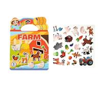 Animated Sticker Book - PP 28cm | Activity Block for Early Learning Fine Motor Skills | Reusable Dinosaur Decal Book for Travel