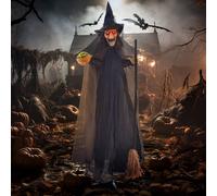 Animated Witch Halloween Decoration - 190cm