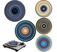 Animated Zoetrope Slipmat 11.6 Inch Anti Slip Turntable Slipmat Optical Illusion Record Slip Mat with Kinetic Motion Effect Soft Antistatic Felt Turntable Mat for DJs Vinyl Collectors (D)