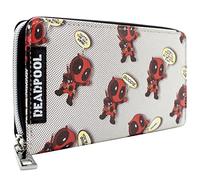 Animation Deadpool Chibi Catchphrases Polka Dot Purse Clutch Coin Pocket & Card Holder, White