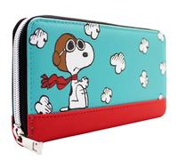 Animation Peanuts Snoopy Flying Ace Sopwith Camel Doghouse Purse Clutch Coin Pocket & Card Holder, Blue