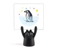Animation Penguin Lovely Sign Memo Holder Cartoon Black Cat Stand Decoration