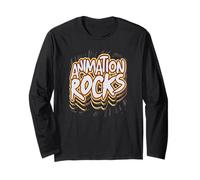Animation Rocks Comic Style Artistic Creatives Graphic Long Sleeve T-Shirt
