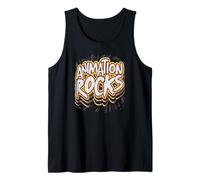 Animation Rocks Comic Style Artistic Creatives Graphic Tank Top
