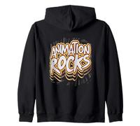 Animation Rocks Comic Style Artistic Creatives Graphic Zip Hoodie