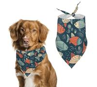 Animation Style Fish Dog Bandana Washable & Adjustable Triangle Scarf, Breathable Pet Scarf for Small Medium Large Pets, Cute Fashion Pet Accessory