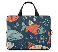 Animation Style Fish Laptop Sleeve Ultra-Thin, Waterproof 10inch Laptop Bags, Portable Protective Computer Bag with Hand Strap