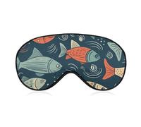 Animation Style Fish Sleep Mask with Adjustable Strap, Comfortable & Soft Eye Mask for Sleeping Light Blocking, Lightweight & Breathable Eye Cover for Men Women