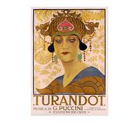 Animato 1926 Turandot - Opera Vintage Advertisment Art Print, Retro Illustration Matchbox Wall Art Poster, Bedroom Home Decor Picture, A1 (Print Only) - 84.1x59.4cm