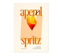 Animato Aperol Spritz Print, Cocktail Poster, Framed Drink Wall Art, Modern Kitchen Decor, Drinks Poster, Gift Idea, Archival Matte, A4 (Print Only) - 29.7x21cm