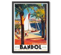 Animato Bandol, France Vintage French Travel Poster, Retro France Tourism Print, Holiday Home Decoration Wall Art, A3 (Print Only) - 42x29.7cm