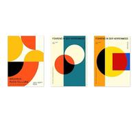 Animato Bauhaus Geometric Poster Set, Bauhaus Abstract Print, Mid-Century Modern Wall Art Décor, A1 (Print Only) - 84.1x59.4cm