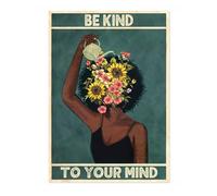 Animato Be Kind To Your Mind Bathroom Quote Poster, Funny Typography Wall Art, Phrases Print, Guest Bathroom Art, Toilet Room Retro, A3 (Print Only) - 42x29.7cm
