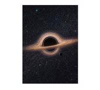 Animato Black Hole - Hubble Space Poster, Graphic Planets, Stars & Galaxies Art Prints, Sci-fi Bedroom Home Decor, A5 (Print Only) - 21x14.8cm