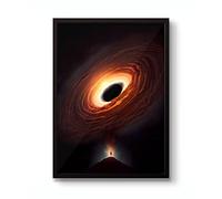 Animato Black Hole Space Art, Sci-Fi Cosmic Poster, Planet Space Wall Art, Cosmos Stars Nebula Print, NASA Home Decor, Gift idea, Archival Matte, A4 (Framed) - 29.7x21cm
