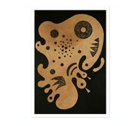 Animato Brown Wassily Kandinsky Print, Mid Century Modern Art Exhibition, Famous Paintings Picture Poster, Archival Matte, A5 (Print Only) - 21x14.8cm