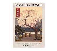 Animato Cherry Blossoms In The Garden Japanese Woodblock Print, Modern Poster Japan Wall Art Exhibition Ukiyo-E Home Decor, Archival Matte, A1 (Print Only) - 84.1x59.4cm