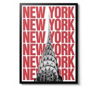 Animato Chrysler Building, New York, Modern Graphic Architecture Wall Art Print, Travel Decor Poster, Archival Matte, A3 (Print Only) - 42x29.7cm