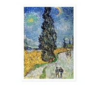 Animato Country Road In Provence By Night Vincent Van Gogh Print, Classic Famous Oil Painting Print, Modern Art Exhibition, Home Decor Wall Art, Archival Matte, A1 (Print Only) - 84.1x59.4cm