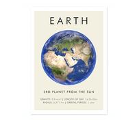 Animato Earth Solar System Poster, Planets Wall Art Prints, Fun Educations for Kids & Nursery Decor, 50x70cm (Print Only) - 50x70cm