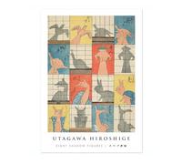 Animato Eight Shadow Figures Utagawa Hiroshige Poster, Japanese Woodblock Ukiyo-E Print, Vintage Art Picture Painting Wall Art Exhibition Bedroom Home Decor, A4 (Print Only) - 29.7x21cm