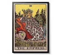 Animato Empress Poster, Vintage Tarot Card Wall art, Celestial Gift idea, Astrology home Decor Print, Archival Matte, A1 (Framed) - 84.1x59.4cm