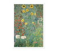 Animato Farm Garden With Sunflowers Gustav Klimt Poster, Classic Famous Oil Painting Print, Modern Art Nouveau Wall Art Home Decor, Archival Matte, A2 (Print Only) - 59.4x42cm