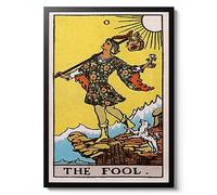 Animato Fool Poster, Vintage Tarot Card Wall art, Celestial Gift idea, Astrology home Decor Print, Archival Matte, A5 (Print Only) - 21x14.8cm