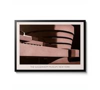 Animato Guggenheim Museum New York Vintage Travel Poster, Landscape Wall Art Print, Graphic Illustration Decor, Architecture Gift, Archival Matte, A3 (Print Only) - 42x29.7cm