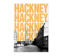 Animato Hackney, London London Travel Poster, Colourful Typographic Trendy Design Print, Bedroom Wall Art Home Decor, Archival Matte, A3 (Print Only) - 42x29.7cm