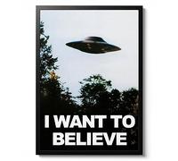Animato I Want to Believe Poster, Vintage Advertisement Wall art, Fun Retro Gift idea, Home Decor Print, Archival Matte, A5 (Print Only) - 21x14.8cm
