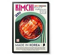 Animato Kimchi Poster, Korean Food Wall Art, Modern Kitchen Decor Print, Noodle Art illustration, Chef Gift Idea, Korea Travel, Archival Matte, A2 (Print Only) - 59.4x42cm