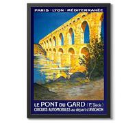 Animato Le Pont Du Gard, France Vintage French Travel Poster, Retro France Tourism Print, Holiday Home Decoration Wall Art, A4 (Print Only) - 29.7x21cm