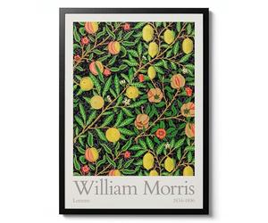 Animato Lemons by William Morris, Vintage Graphic Floral Lemon Art Print, Nature Inspired Textile Wall Poster, Gift & Home Decor, Archival Matte, 50x70cm (Framed) - 50x70cm