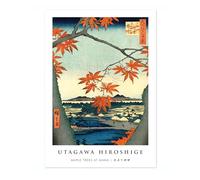 Animato Maple Trees At Mama Japanese Woodblock Print, Modern Poster Japan Wall Art Exhibition, Ukiyo-e Bedroom Home Decor, A2 (Print Only) - 59.4x42cm