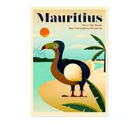 Animato Mauritius, Africa Vintage Travel Poster, Retro Tourism Print, Popular Attractions Around The World, Postcard Home Decor, Archival Matte, A5 (Print Only) - 21x14.8cm