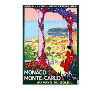 Animato Monte Carlo, Monaco Vintage Travel Poster, Retro Tourism Print, Popular Attractions Around The World, Postcard Home Decor, Archival Matte, A4 (Print Only) - 29.7x21cm