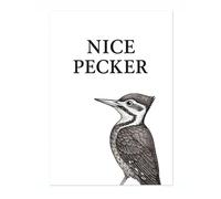Animato Nice Pecker Poster, Funny Bathroom Wall Art, Humorous Print For Toilet Décor, A5 (Print Only) - 21x14.8cm
